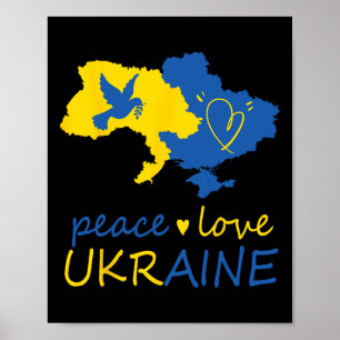 Steun Oekraïense Vredesliefde Oekraïense Vlag Poster
