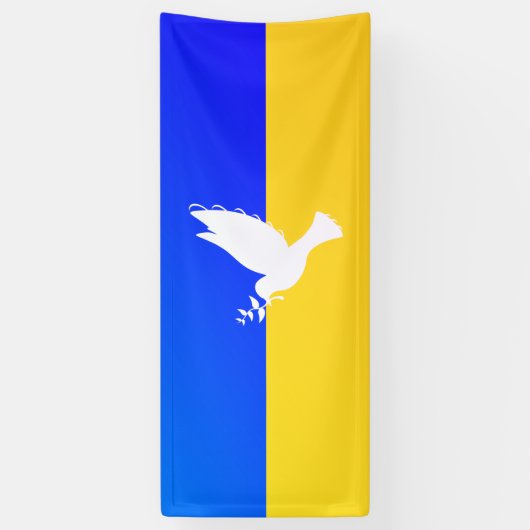 Steun Oekraïne Banner Dove of Peace - Vrijheid (Verticaal)