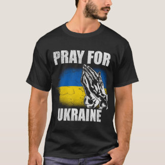 Steun Oekraïne Bid Voor Oekraïne Oekraïense Vlag V T-shirt