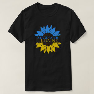 Steun Oekraine Blauwe Gele Zonnebloem T-shirt