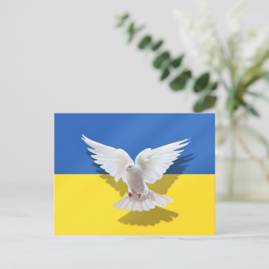 Steun Oekraïne Briefkaart Peace Dove Freedom (Staand voorkant)