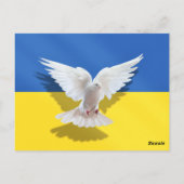 Steun Oekraïne Briefkaart Peace Dove Freedom (Achterkant)