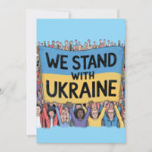 Steun Oekraïne Crowd Design, Eenheid en Vrijheid Feestdagenkaart (Voorkant)