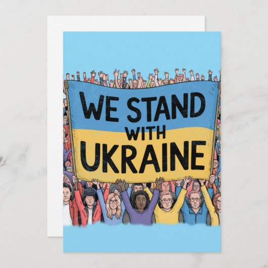 Steun Oekraïne Crowd Design, Eenheid en Vrijheid Feestdagenkaart (Voorkant / Achterkant)