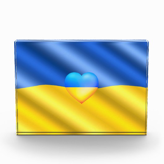 Steun Oekraïne Fotoblok Oekraïense vlag hart (Voorkant)