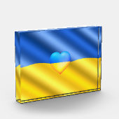 Steun Oekraïne Fotoblok Oekraïense vlag hart (Links)