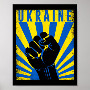 Steun Oekraine Hand Vuist Oekraine Weerstand Prote Poster