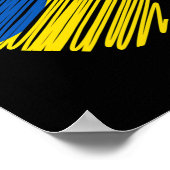 Steun Oekraine Hart Oekraïense Vlag Poster (Hoek)
