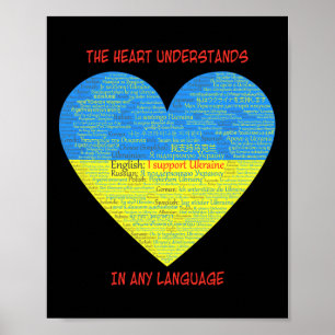 Steun Oekraïne Hart Verstaat Talen  Poster
