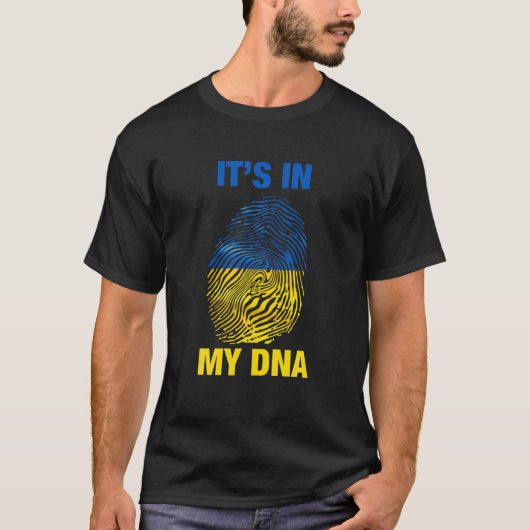 Steun Oekraïne Het zit in mijn DNA-Oekraïense vlag T-shirt (Voorkant)
