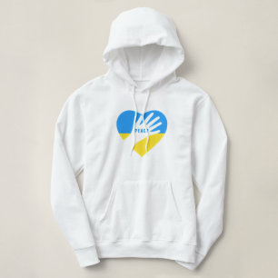 Steun Oekraïne Hoodie Vrede Oekraïense vlag hart