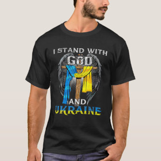 Steun Oekraïne ik met God en Oekraïne vlag T-shirt