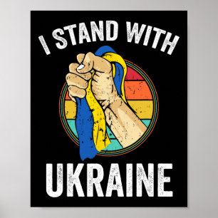Steun Oekraine Ik Sta Bij Oekraine Retro Oekraïens Poster