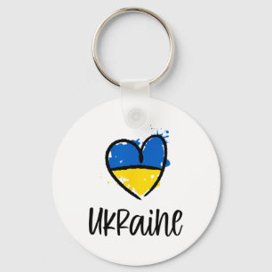 Steun Oekraine Ik Sta Met Oekraïense Vlag Slava Sleutelhanger