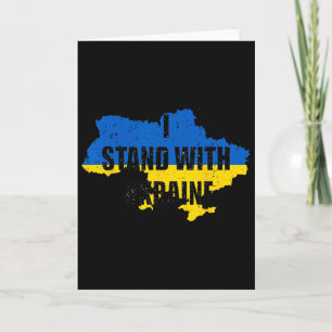 Steun Oekraine Ik Sta Met Oekraine Oekraïense Vlag Kaart