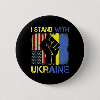 Steun Oekraine Ik Sta Met Oekraine Oekraïense Vlag Ronde Button 5,7 Cm