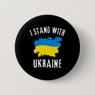 Steun Oekraine Ik Sta Met Oekraine Oekraïense Vlag Ronde Button 5,7 Cm