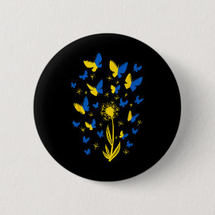 Steun Oekraine Ik Sta Met Oekraine Vrouwen Vlinder Ronde Button 5,7 Cm