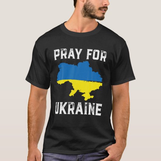 Steun Oekraïne Ik sta voor Oekraïne American Ukra T-shirt (Voorkant)
