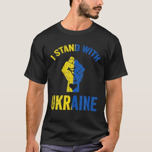 Steun Oekraïne Ik sta voor Oekraïne Fla T-shirt (Voorkant)