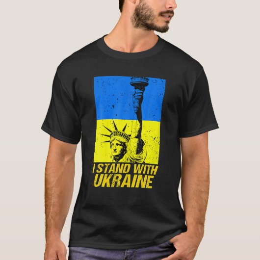 Steun Oekraïne Ik sta voor Oekraïne Fla T-shirt (Voorkant)