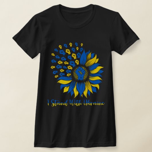 Steun Oekraïne Ik sta voor Oekraïne Sunfl T-shirt (Laagn)