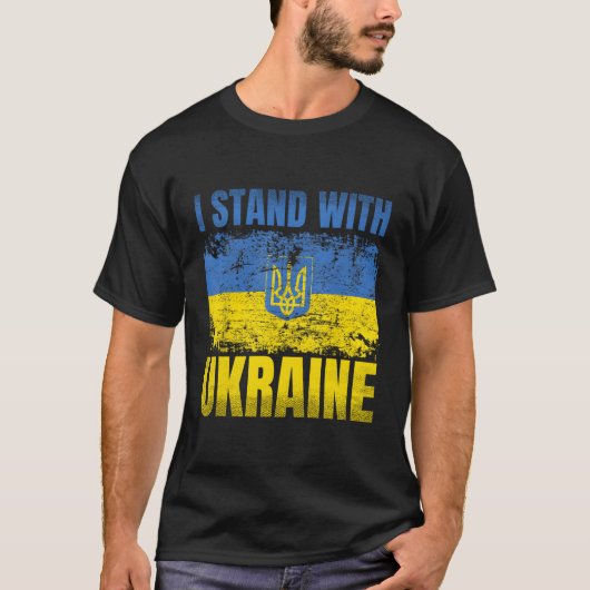 Steun Oekraïne Ik sta voor Oekraïne T-shirt (Voorkant)