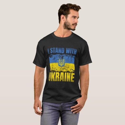 Steun Oekraïne Ik sta voor Oekraïne T-shirt (Voorkant volledig)