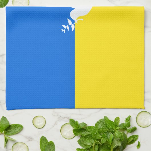 Steun Oekraïne Keuken Handdoek Vredesduif (Gevouwen)