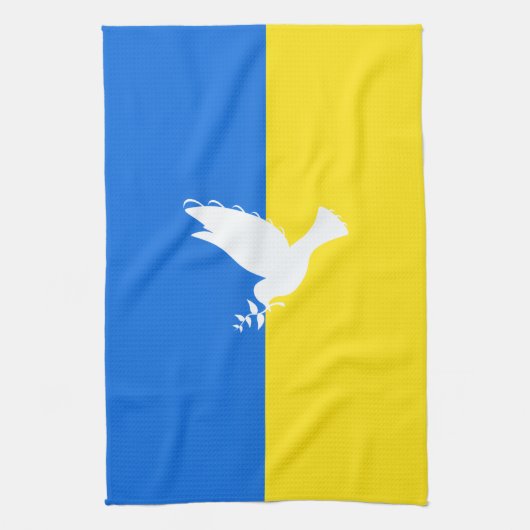 Steun Oekraïne Keuken Handdoek Vredesduif (Verticaal)