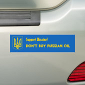Steun Oekraïne! Koop geen Russische olie Bumpersticker (Op auto)