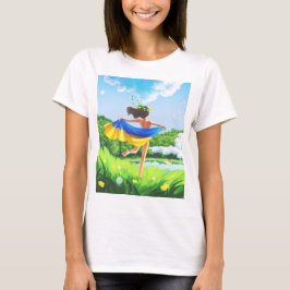 Steun Oekraïne Landschap T-shirt Oekraïense vlag