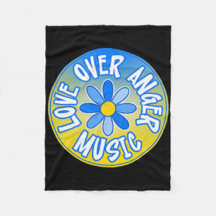Steun Oekraïne Liefde Boven Woede Muziek 3 Fleece Deken