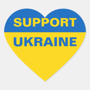 Steun Oekraïne Oekraïense vlag Hart Sticker