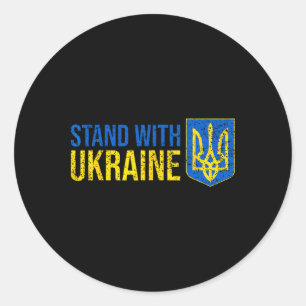Steun Oekraine Oekraïense Vlag Wapen Ukr Ronde Sticker