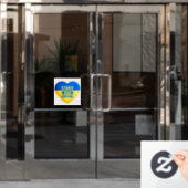 Steun Oekraïne. OEKRAÏNE steun. Raamsticker (Kantoordeur)