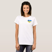 Steun Oekraïne. Oekraïne steunen hart. T-Shirt (Voorkant volledig)