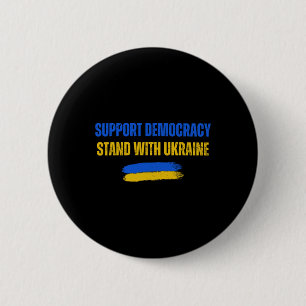 Steun Oekraïne Ondersteun Democratie Oekraïense Vl Ronde Button 5,7 Cm
