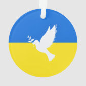 Steun Oekraïne Ornament Vredesduif Oekraïense vlag (achterkant)