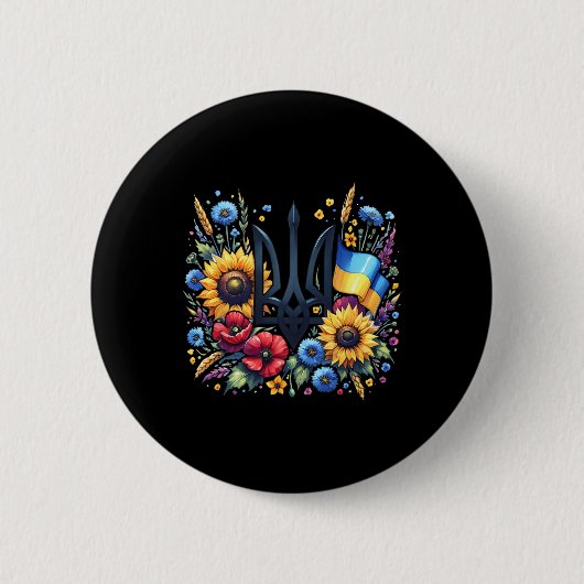 Steun Oekraine Ronde Button 5,7 Cm (Voorkant)