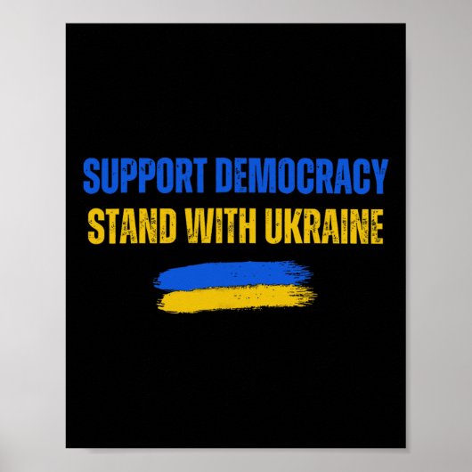 Steun Oekraïne Steun Democratie Oekraïense Vlag Poster (Voorkant)