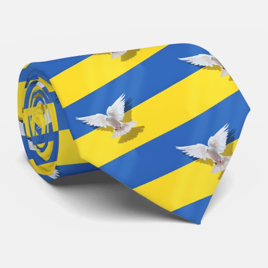 Steun Oekraïne Stropdas Peace Dove (Opgerold)