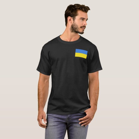 Steun Oekraïne T-shirt Oekraïense vlag (Voorkant volledig)