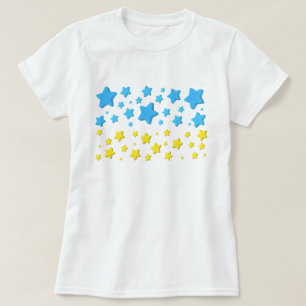 Steun Oekraïne T-shirt Oekraïense vlag sterren