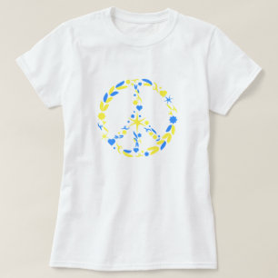 Steun Oekraïne T-shirt Oekraïense vlag Vredessymbo