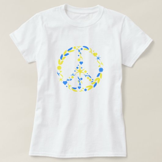 Steun Oekraïne T-shirt Oekraïense vlag Vredessymbo (Design voorkant)