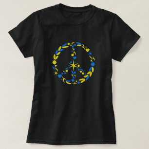 Steun Oekraïne T-shirt Oekraïense vlag Vredesteken