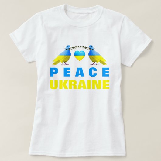 Steun Oekraïne T-shirt Peace Dove - Vrijheid (Design voorkant)