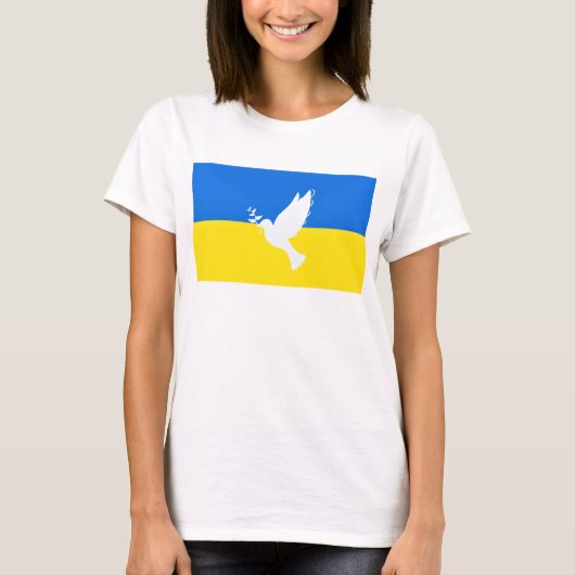 Steun Oekraïne T-shirt Peace Dove - Vrijheid (Voorkant)