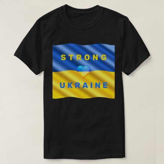 Steun Oekraïne T-shirt Sterke Oekraïense vlag (Design voorkant)